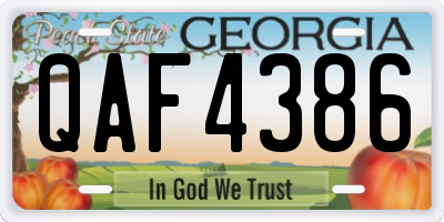 GA license plate QAF4386