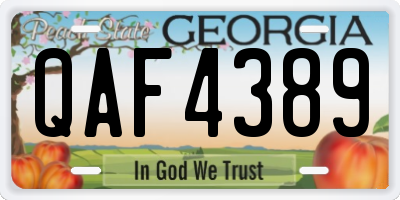 GA license plate QAF4389
