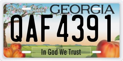 GA license plate QAF4391