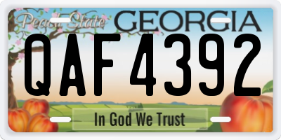 GA license plate QAF4392
