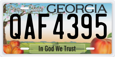 GA license plate QAF4395