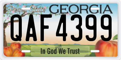 GA license plate QAF4399