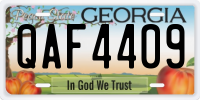 GA license plate QAF4409