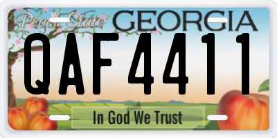 GA license plate QAF4411