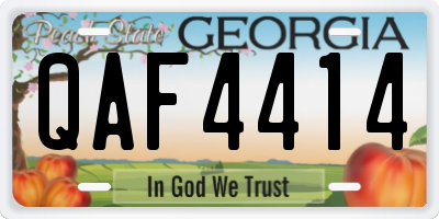 GA license plate QAF4414