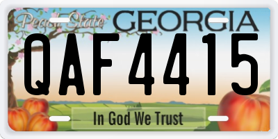 GA license plate QAF4415