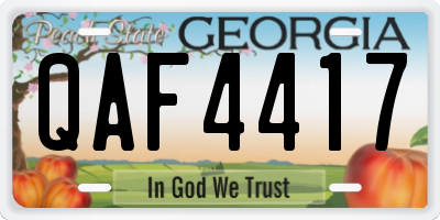GA license plate QAF4417