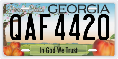 GA license plate QAF4420