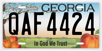 GA license plate QAF4424