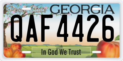 GA license plate QAF4426