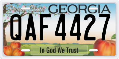 GA license plate QAF4427