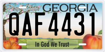 GA license plate QAF4431