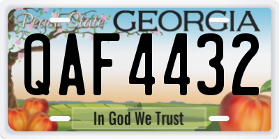 GA license plate QAF4432