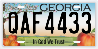 GA license plate QAF4433