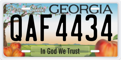 GA license plate QAF4434