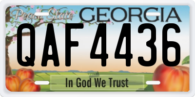 GA license plate QAF4436