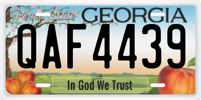 GA license plate QAF4439
