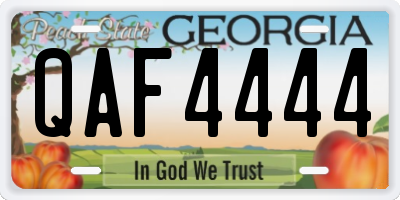 GA license plate QAF4444