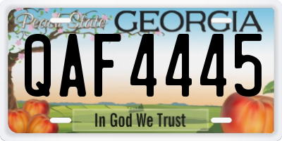 GA license plate QAF4445