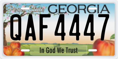 GA license plate QAF4447