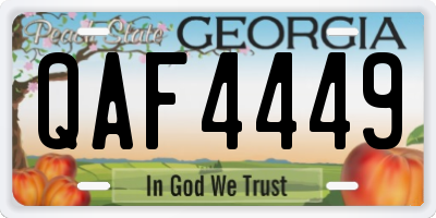 GA license plate QAF4449
