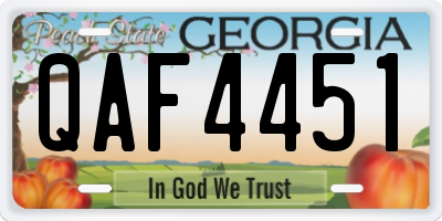 GA license plate QAF4451