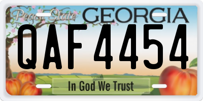 GA license plate QAF4454