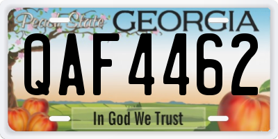 GA license plate QAF4462