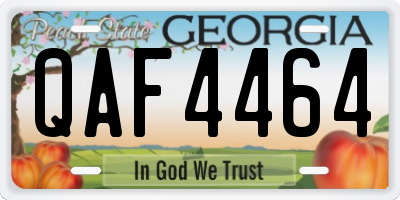 GA license plate QAF4464