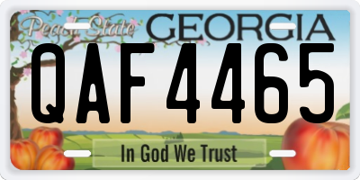 GA license plate QAF4465