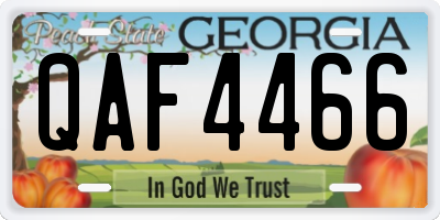 GA license plate QAF4466