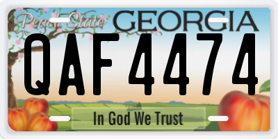 GA license plate QAF4474