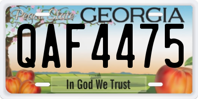 GA license plate QAF4475