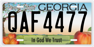 GA license plate QAF4477