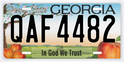 GA license plate QAF4482