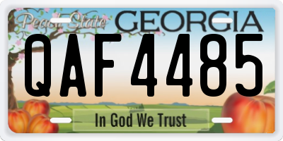GA license plate QAF4485