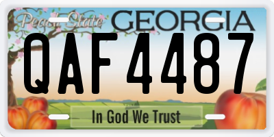 GA license plate QAF4487