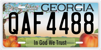 GA license plate QAF4488