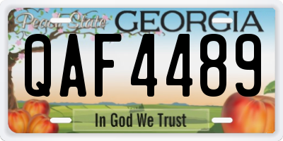 GA license plate QAF4489