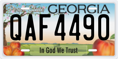 GA license plate QAF4490
