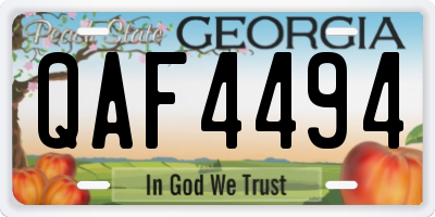 GA license plate QAF4494