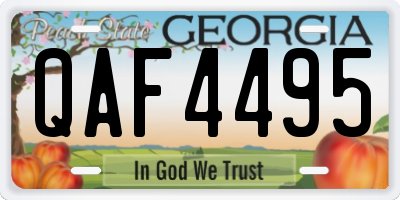 GA license plate QAF4495
