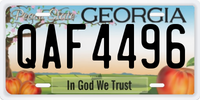 GA license plate QAF4496