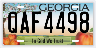 GA license plate QAF4498