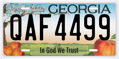 GA license plate QAF4499