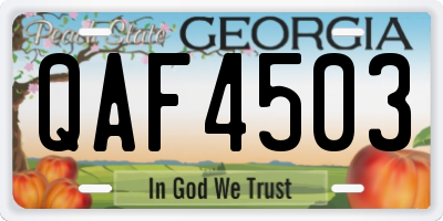 GA license plate QAF4503