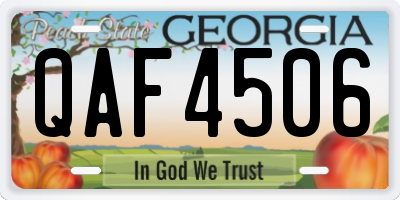 GA license plate QAF4506