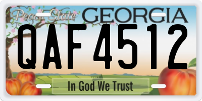 GA license plate QAF4512