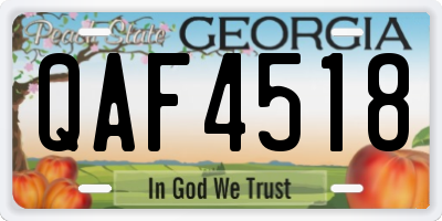 GA license plate QAF4518