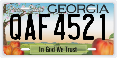 GA license plate QAF4521